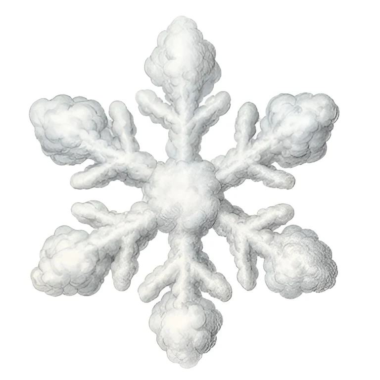 Pareidolia in fractal patterns, its ice crystal